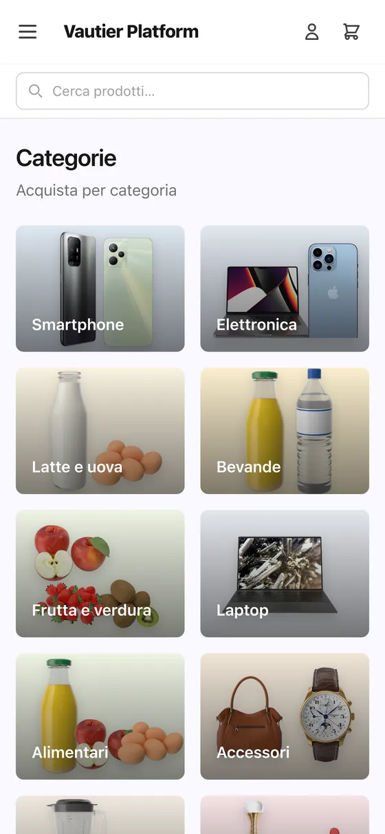 Il catalogo prodotti su uno smartphone